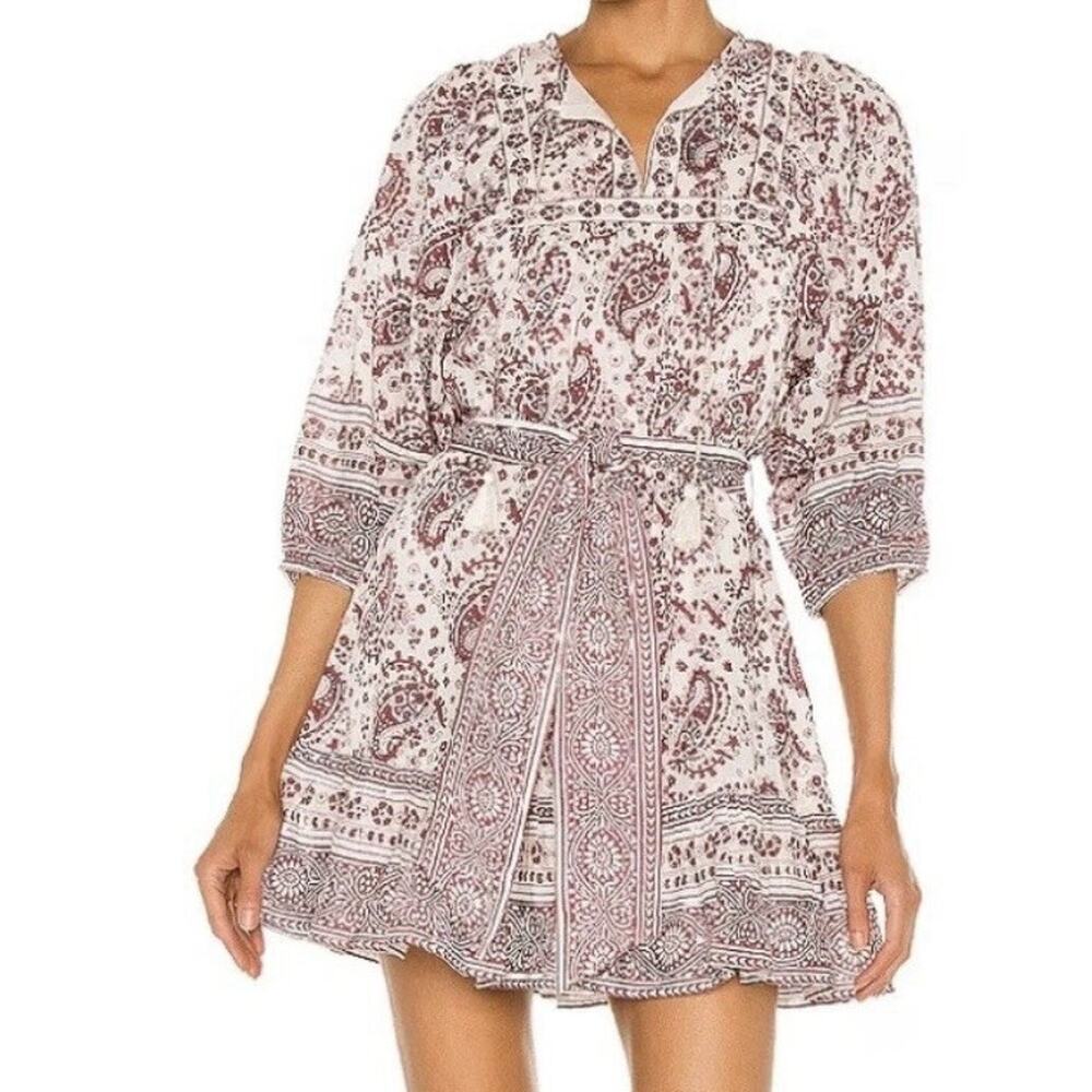 Cleobella Magdalena Mini Dress Puff Sleeve Womens Size XS